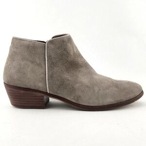 Sam Edelman Women's Petty Suede Ankle Block Heel Booties Putty Beige 9M
